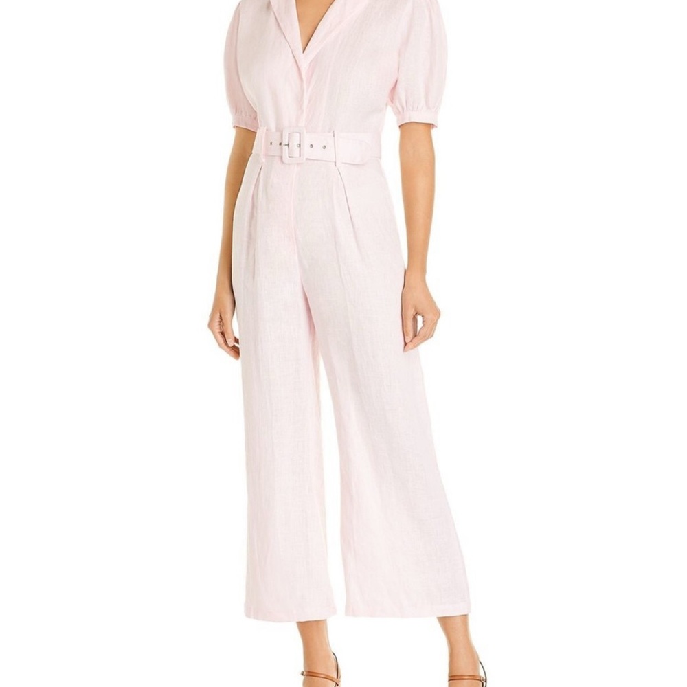 Faithfull the Brand Light Pink Belted Jumpsuit